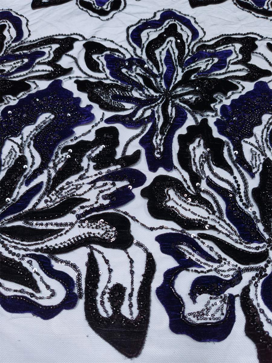 Beaded Tulle 3D Floral Fabric - 5 Yards | MOD ZT025