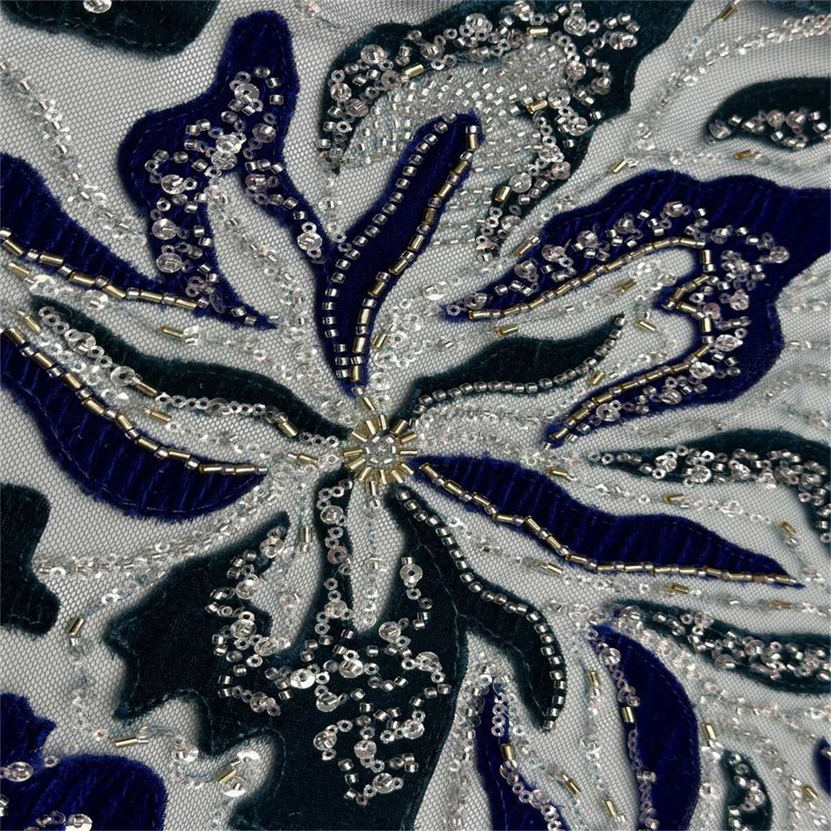 Beaded Tulle 3D Floral Fabric - 5 Yards | MOD ZT025