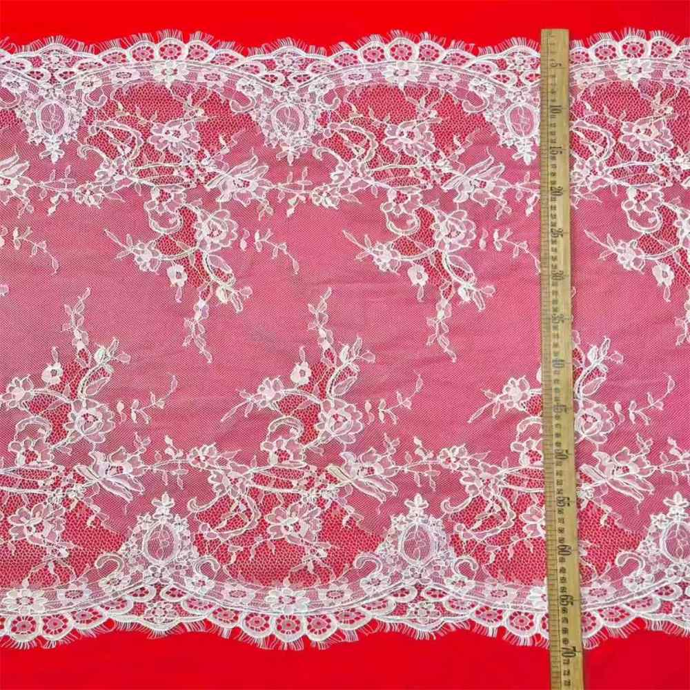 Bridal Lace Trim - 9 Meters - Corded Beaded Chantilly Wedding Lace Trim | COD HN514