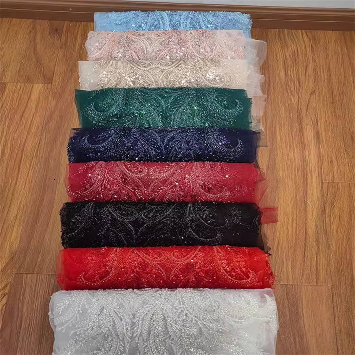 Beaded Tulle Fabric - 5 Yards | COD RX067