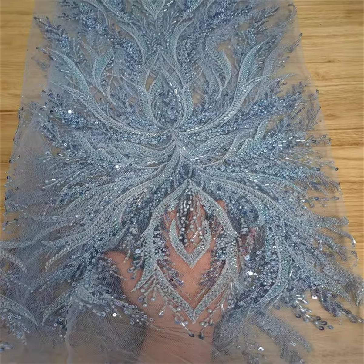 Beaded Tulle Fabric - 5 Yards | COD RX067