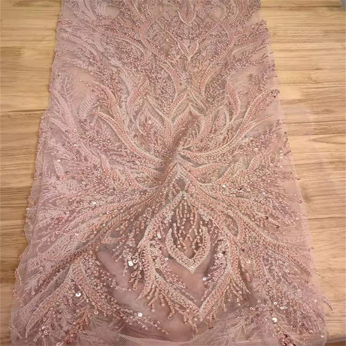 Beaded Tulle Fabric - 5 Yards | COD RX067