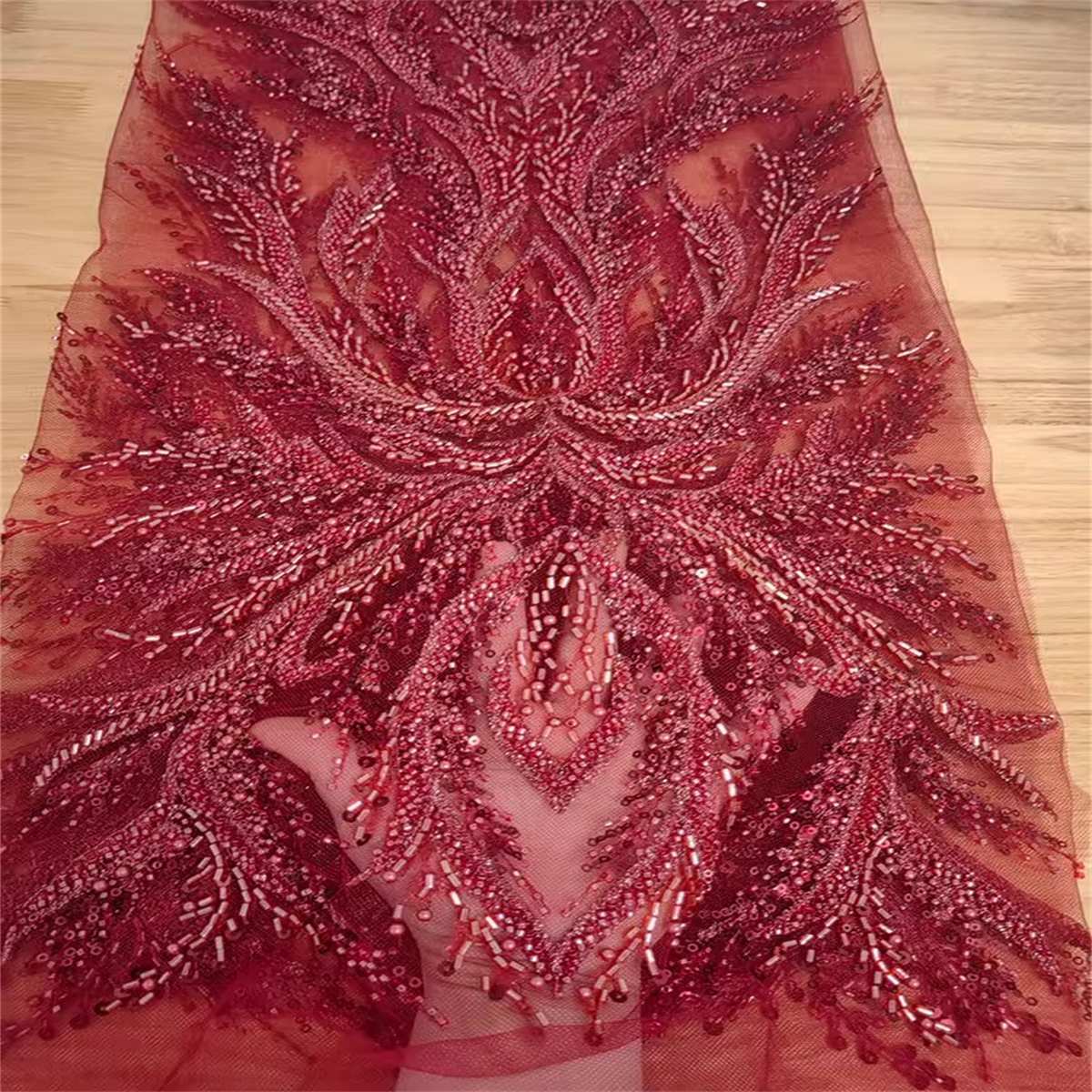 Beaded Tulle Fabric - 5 Yards | COD RX067