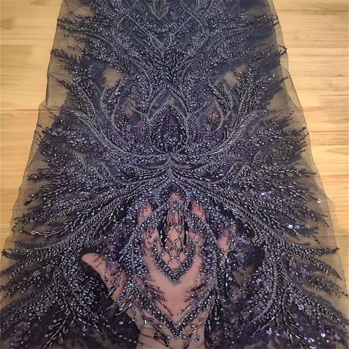 Beaded Tulle Fabric - 5 Yards | COD RX067