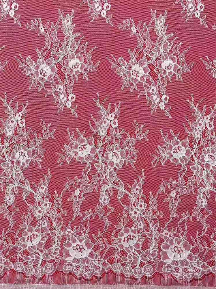 Bridal Lace Fabric - 3 Meters - Corded Beaded Chantilly Wedding Lace Fabric | HN502