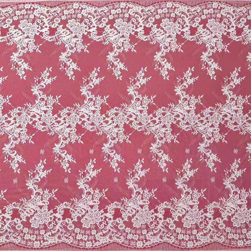 Bridal Lace Fabric - 3 Meters - Corded Beaded Chantilly Wedding Lace Fabric | HN503