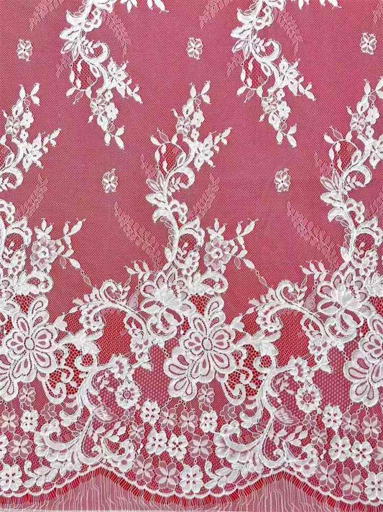 Bridal Lace Fabric - 3 Meters - Corded Beaded Chantilly Wedding Lace Fabric | HN503
