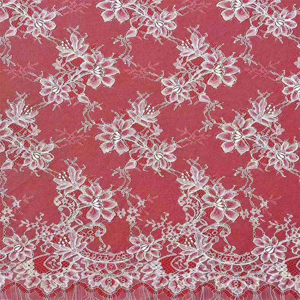 Bridal Lace Fabric - 3 Meters - Corded Beaded Chantilly Wedding Lace Fabric | HN505