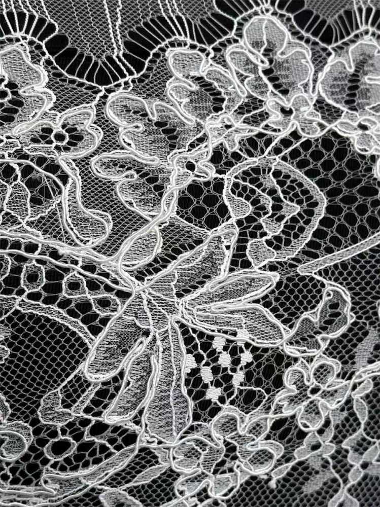Bridal Lace Fabric - 3 Meters - Corded Beaded Chantilly Wedding Lace Fabric | HN505