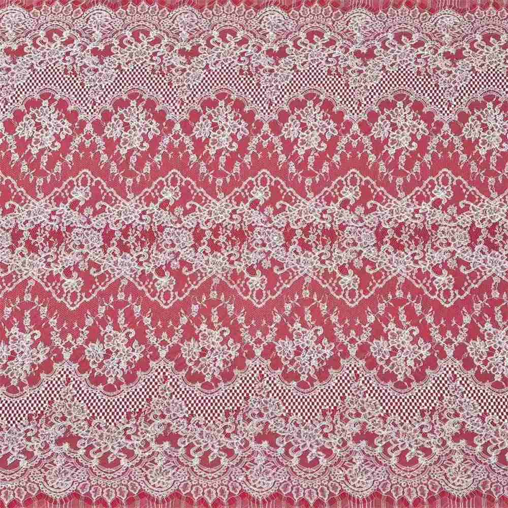 Bridal Lace Fabric - 3 Meters - Corded Beaded Chantilly Wedding Lace Fabric | HN506