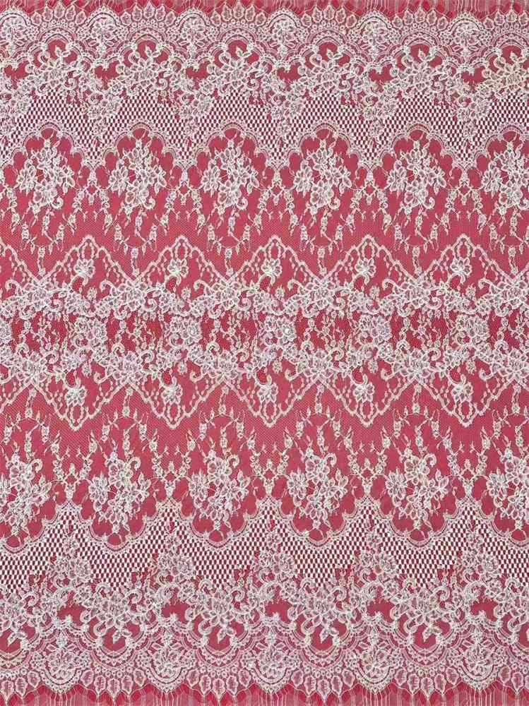 Bridal Lace Fabric - 3 Meters - Corded Beaded Chantilly Wedding Lace Fabric | HN506
