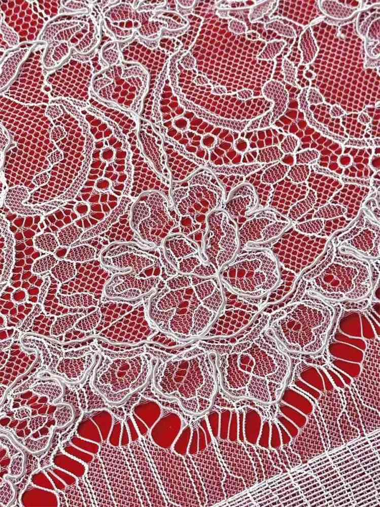 Bridal Lace Fabric - 3 Meters - Corded Beaded Chantilly Wedding Lace Fabric | HN509