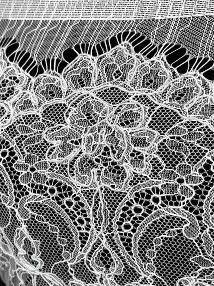 Bridal Lace Fabric - 3 Meters - Corded Beaded Chantilly Wedding Lace Fabric | HN509