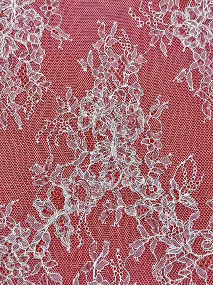 Bridal Lace Fabric - 3 Meters - Corded Beaded Chantilly Wedding Lace Fabric | HN509