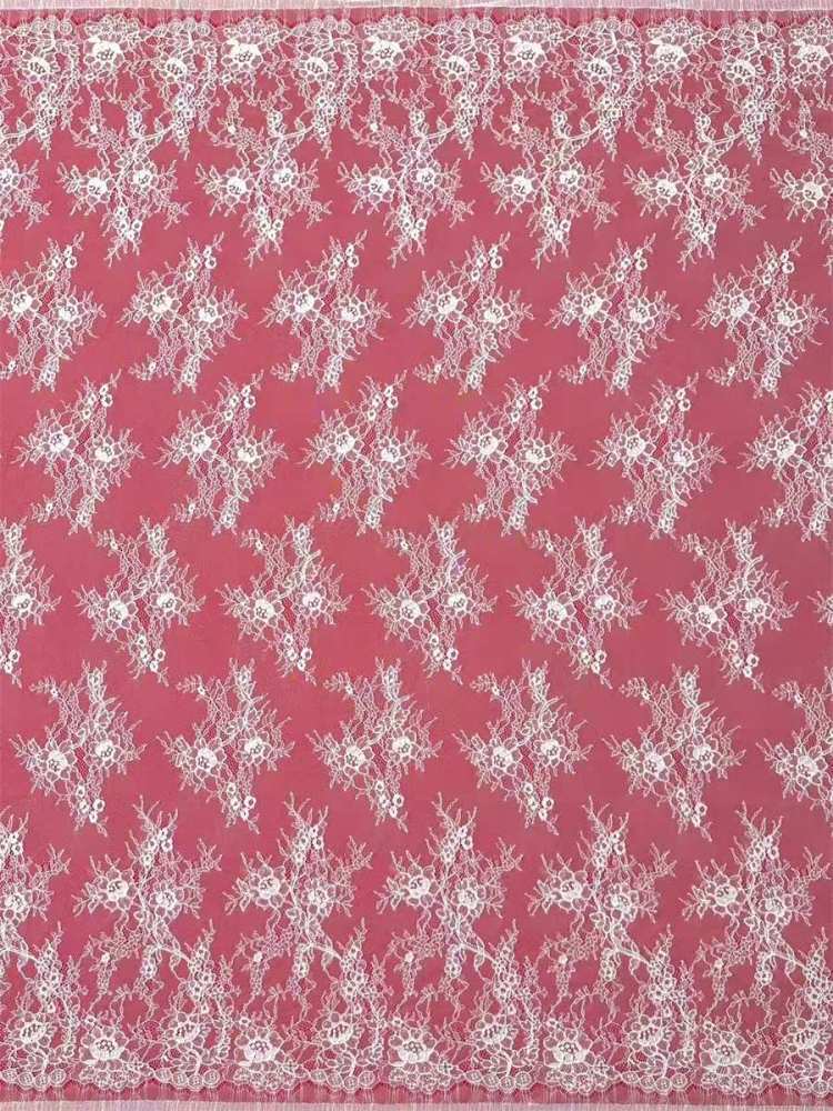 Bridal Lace Fabric - 3 Meters - Corded Beaded Chantilly Wedding Lace Fabric | HN510