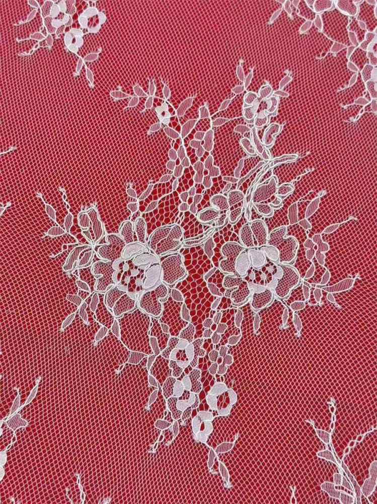 Bridal Lace Fabric - 3 Meters - Corded Beaded Chantilly Wedding Lace Fabric | HN510