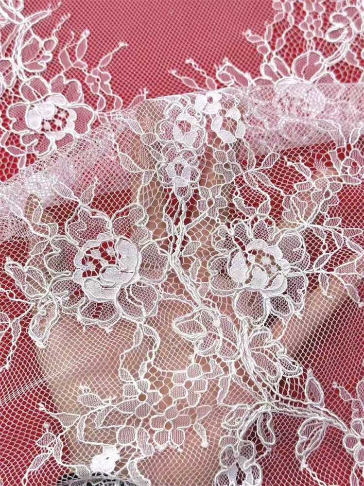 Bridal Lace Fabric - 3 Meters - Corded Beaded Chantilly Wedding Lace Fabric | HN510