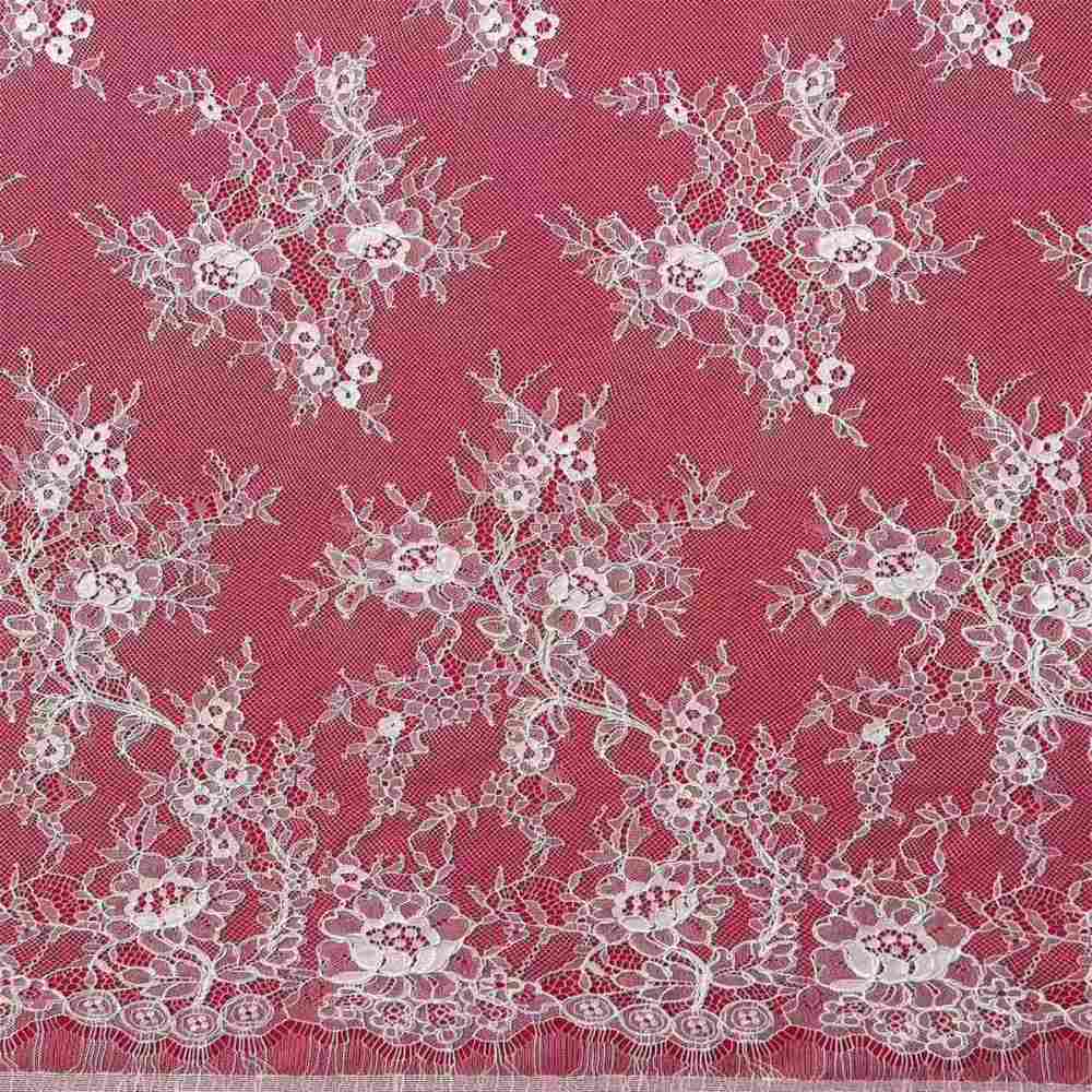 Bridal Lace Fabric - 3 Meters - Corded Beaded Chantilly Wedding Lace Fabric | HN510