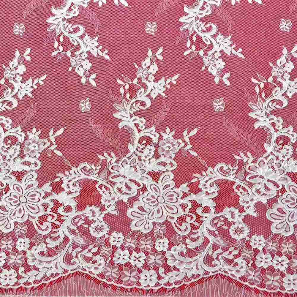 Bridal Lace Fabric - 3 Meters - Corded Beaded Chantilly Wedding Lace Fabric | HN511