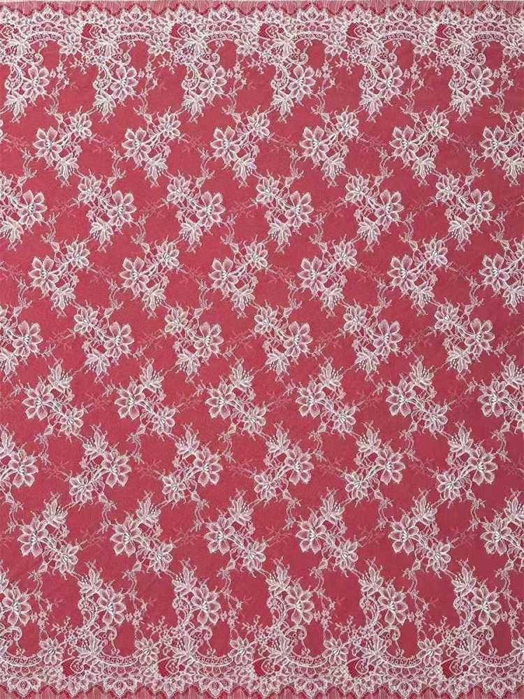 Bridal Lace Fabric - 3 Meters - Corded Beaded Chantilly Wedding Lace Fabric | HN513