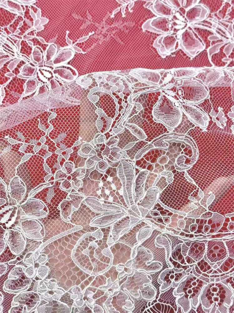 Bridal Lace Fabric - 3 Meters - Corded Beaded Chantilly Wedding Lace Fabric | HN513