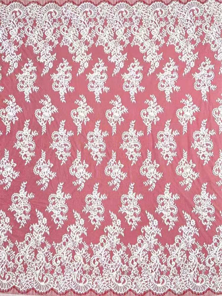 Bridal Lace Fabric - 3 Meters - Corded Beaded Chantilly Wedding Lace Fabric | HN519