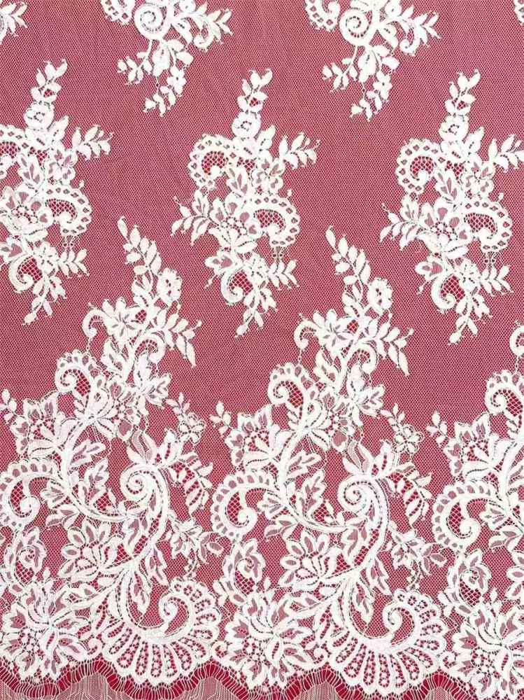 Bridal Lace Fabric - 3 Meters - Corded Beaded Chantilly Wedding Lace Fabric | HN519
