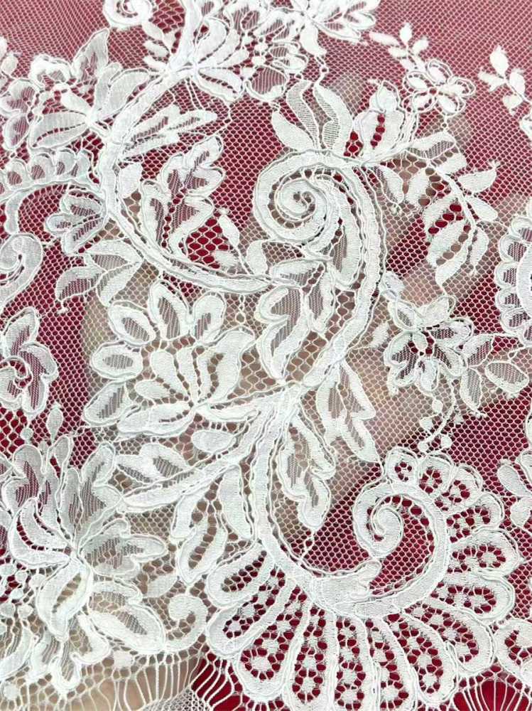 Bridal Lace Fabric - 3 Meters - Corded Beaded Chantilly Wedding Lace Fabric | HN519