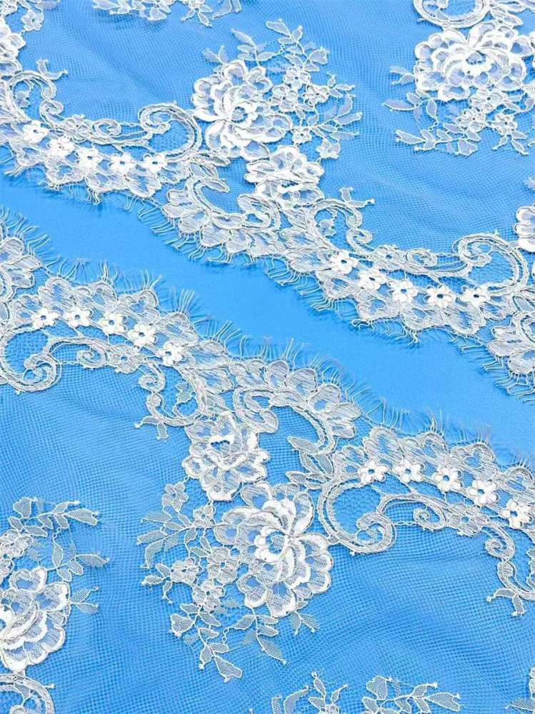 Bridal Lace Trim - 9 Meters - Corded Beaded Chantilly Wedding Lace Trim | COD HN518