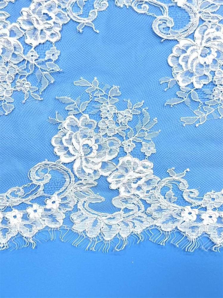 Bridal Lace Trim - 9 Meters - Corded Beaded Chantilly Wedding Lace Trim | COD HN518