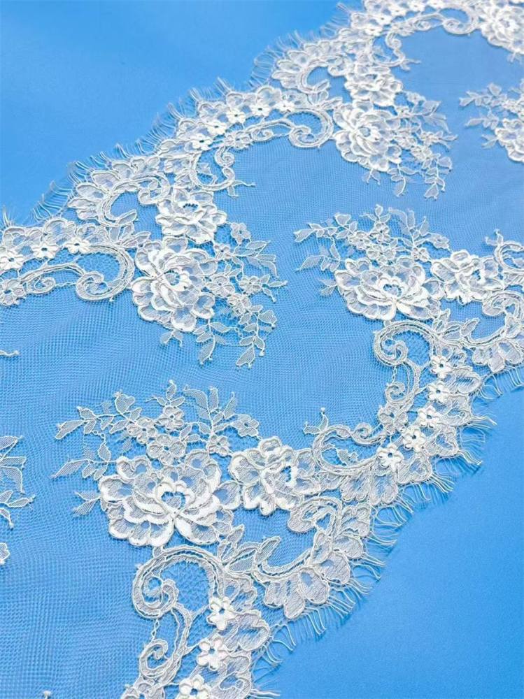 Bridal Lace Trim - 9 Meters - Corded Beaded Chantilly Wedding Lace Trim | COD HN518