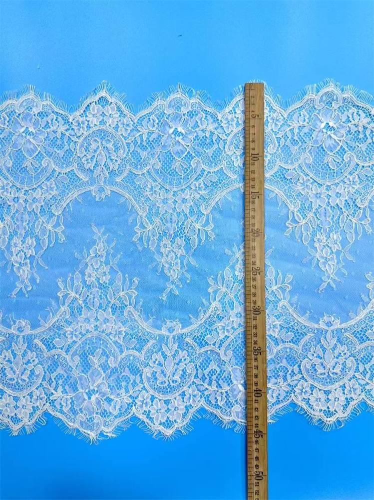 Bridal Lace Trim - 9 Meters - Corded Beaded Chantilly Wedding Lace Trim | COD HN523