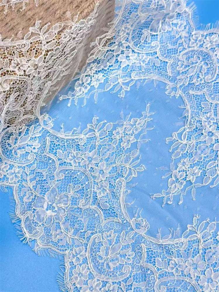 Bridal Lace Trim - 9 Meters - Corded Beaded Chantilly Wedding Lace Trim | COD HN523