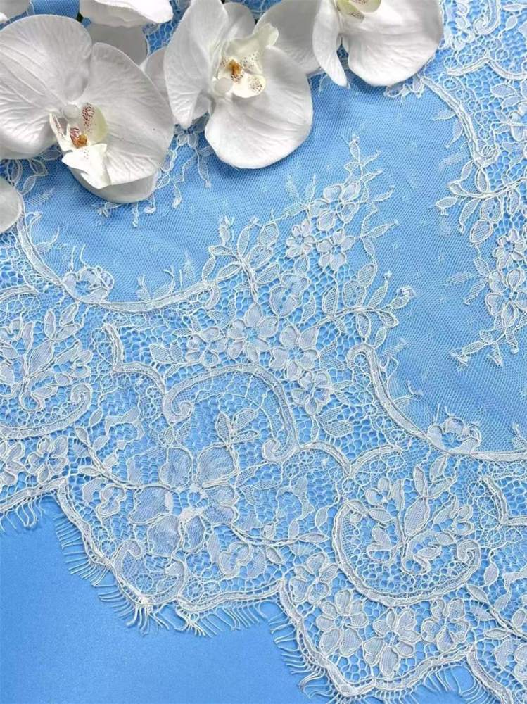 Bridal Lace Trim - 9 Meters - Corded Beaded Chantilly Wedding Lace Trim | COD HN523