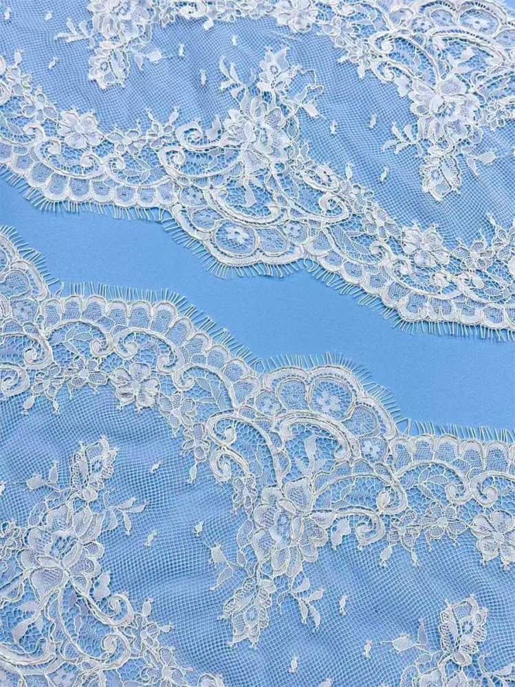 Bridal Lace Trim - 9 Meters - Corded Beaded Chantilly Wedding Lace Trim | COD HN524