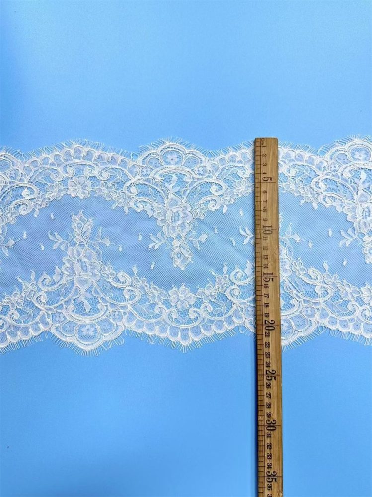 Bridal Lace Trim - 9 Meters - Corded Beaded Chantilly Wedding Lace Trim | COD HN524