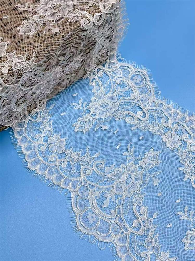 Bridal Lace Trim - 9 Meters - Corded Beaded Chantilly Wedding Lace Trim | COD HN524