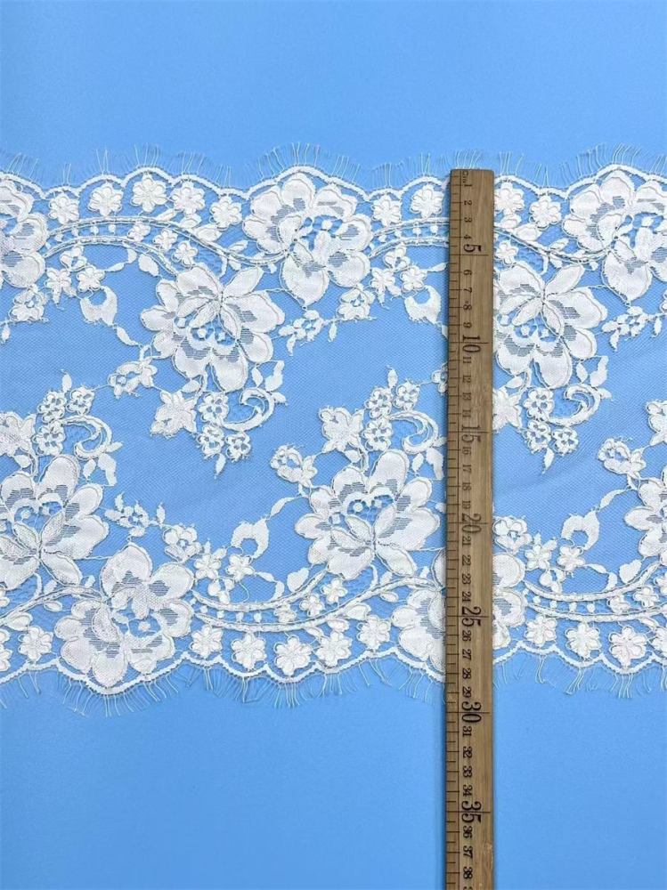 Bridal Lace Trim - 9 Meters - Corded Beaded Chantilly Wedding Lace Trim | COD HN525