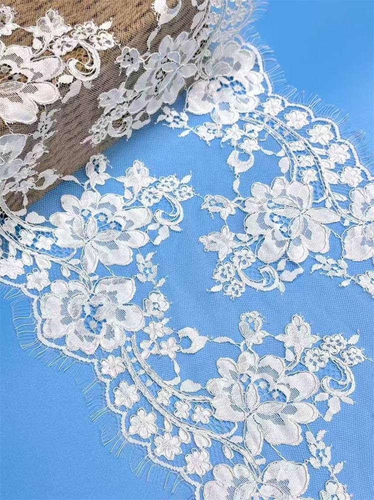 Bridal Lace Trim - 9 Meters - Corded Beaded Chantilly Wedding Lace Trim | COD HN525