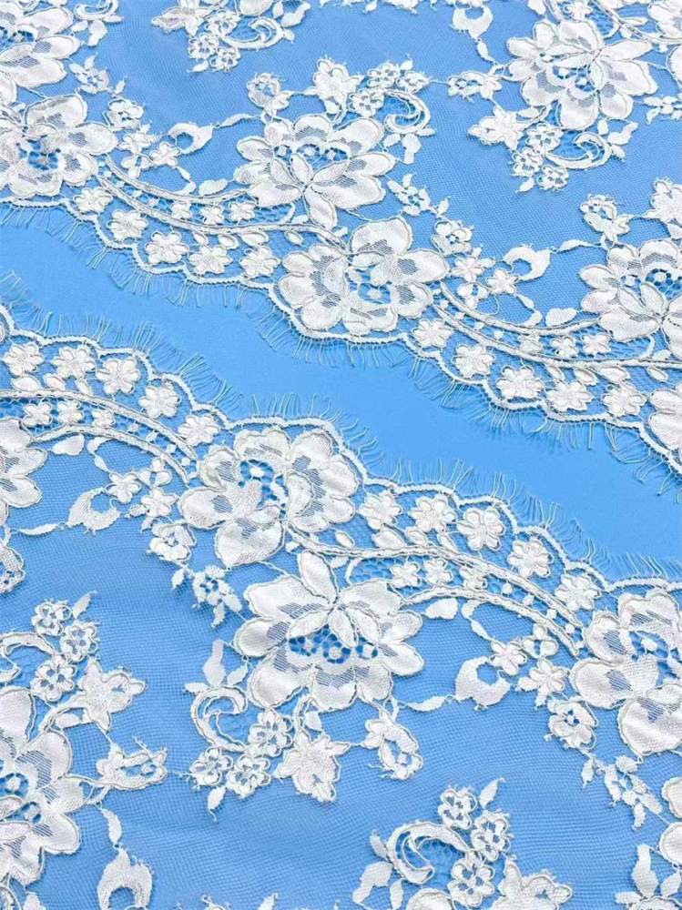 Bridal Lace Trim - 9 Meters - Corded Beaded Chantilly Wedding Lace Trim | COD HN525