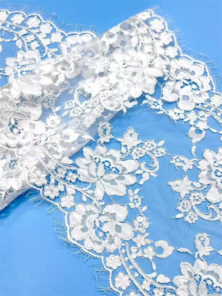 Bridal Lace Trim - 9 Meters - Corded Beaded Chantilly Wedding Lace Trim | COD HN525