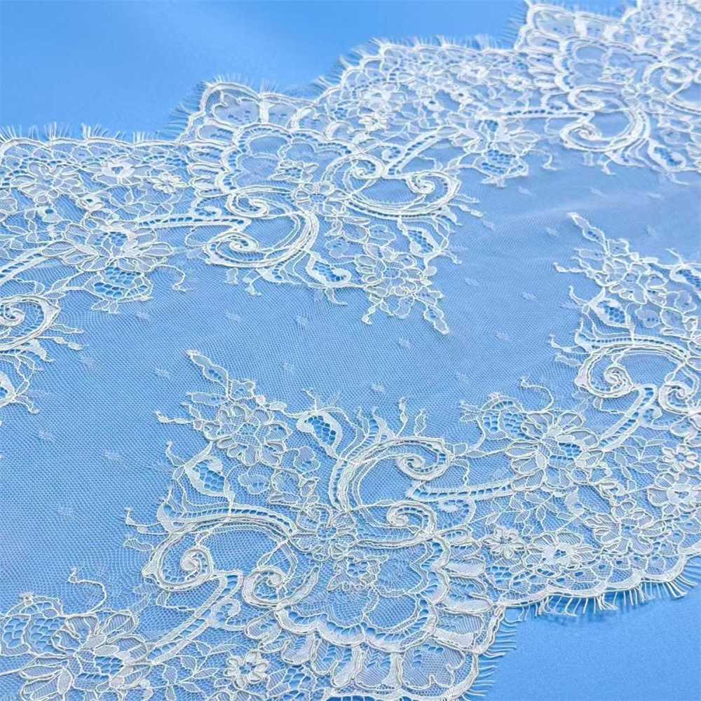 Bridal Lace Trim - 9 Meters - Corded Beaded Chantilly Wedding Lace Trim | COD HN577