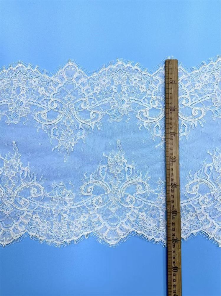 Bridal Lace Trim - 9 Meters - Corded Beaded Chantilly Wedding Lace Trim | COD HN577