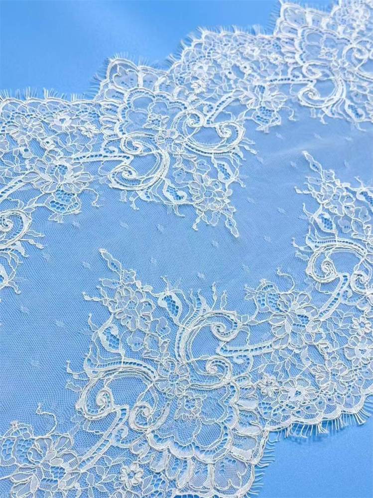 Bridal Lace Trim - 9 Meters - Corded Beaded Chantilly Wedding Lace Trim | COD HN577