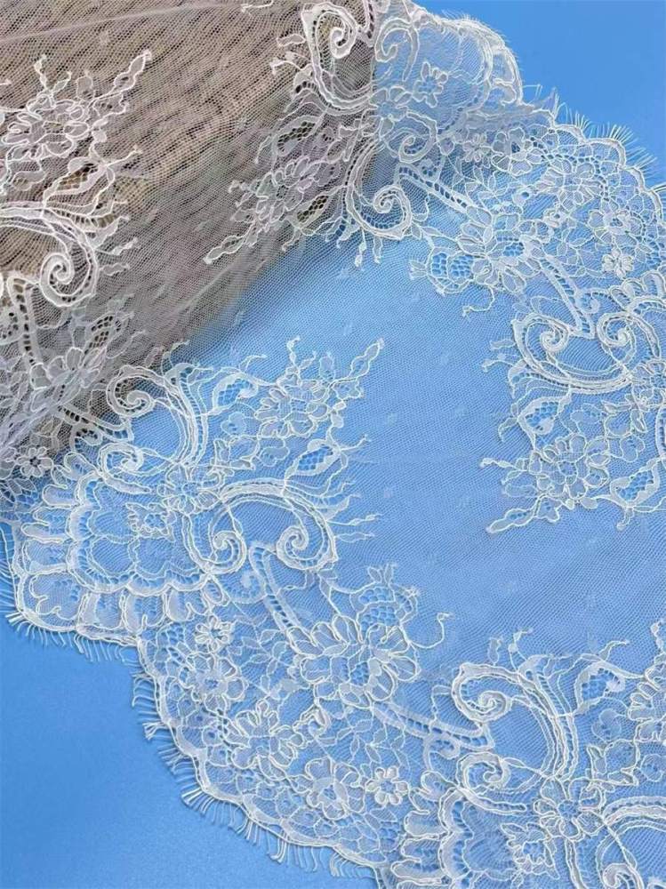 Bridal Lace Trim - 9 Meters - Corded Beaded Chantilly Wedding Lace Trim | COD HN577