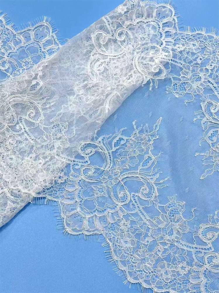Bridal Lace Trim - 9 Meters - Corded Beaded Chantilly Wedding Lace Trim | COD HN577