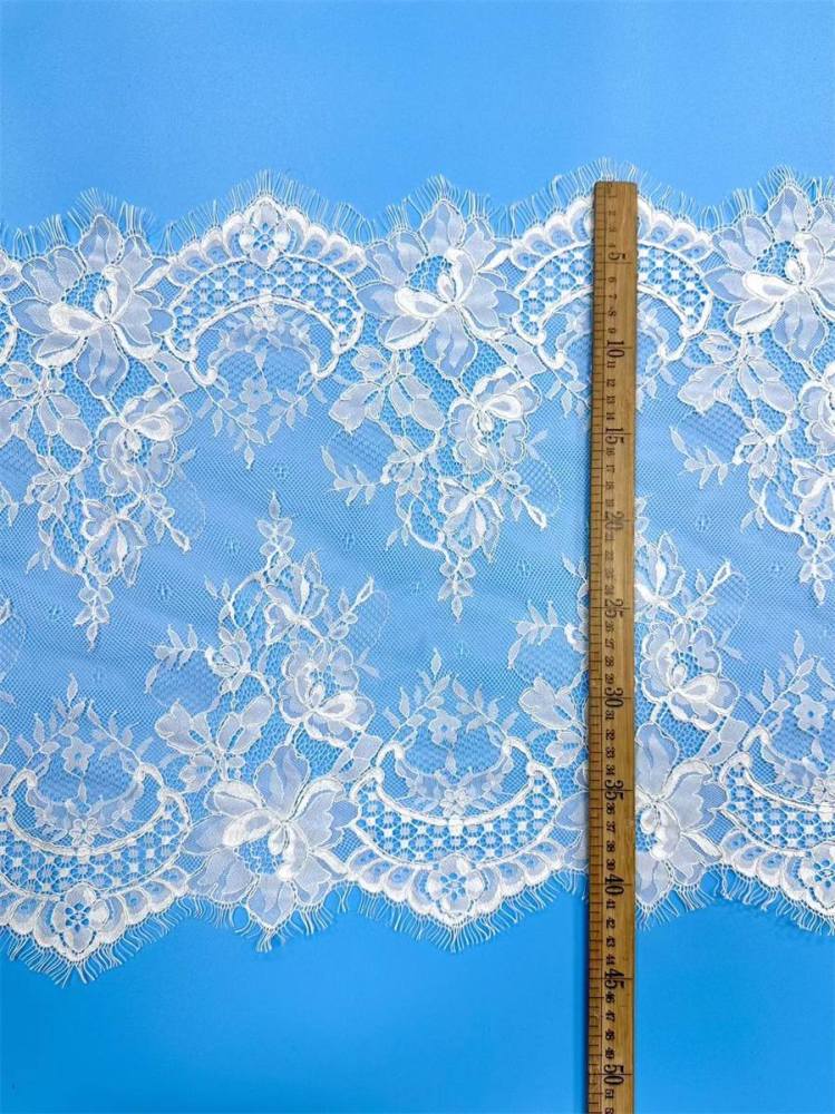 Bridal Lace Trim - 9 Meters - Corded Beaded Chantilly Wedding Lace Trim | COD HN579