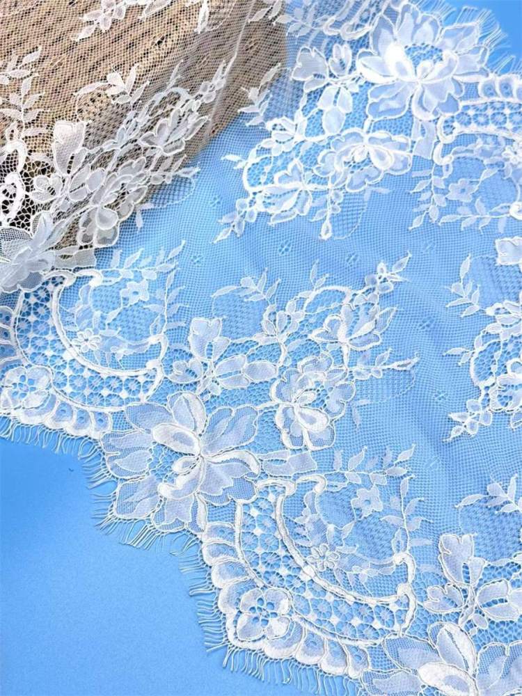 Bridal Lace Trim - 9 Meters - Corded Beaded Chantilly Wedding Lace Trim | COD HN579