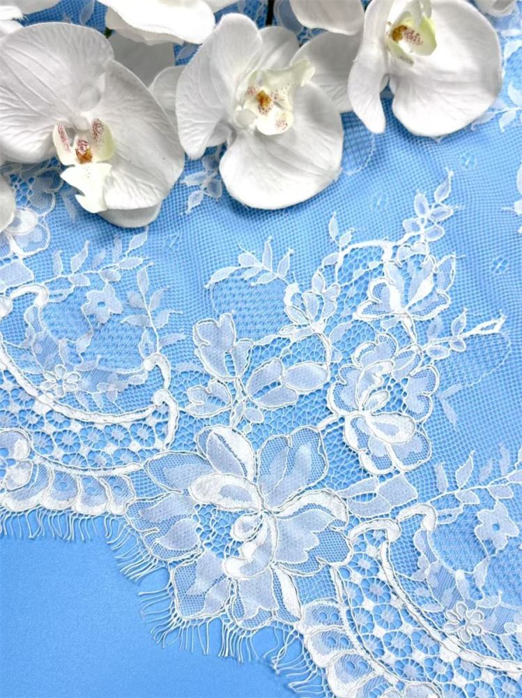 Bridal Lace Trim - 9 Meters - Corded Beaded Chantilly Wedding Lace Trim | COD HN579