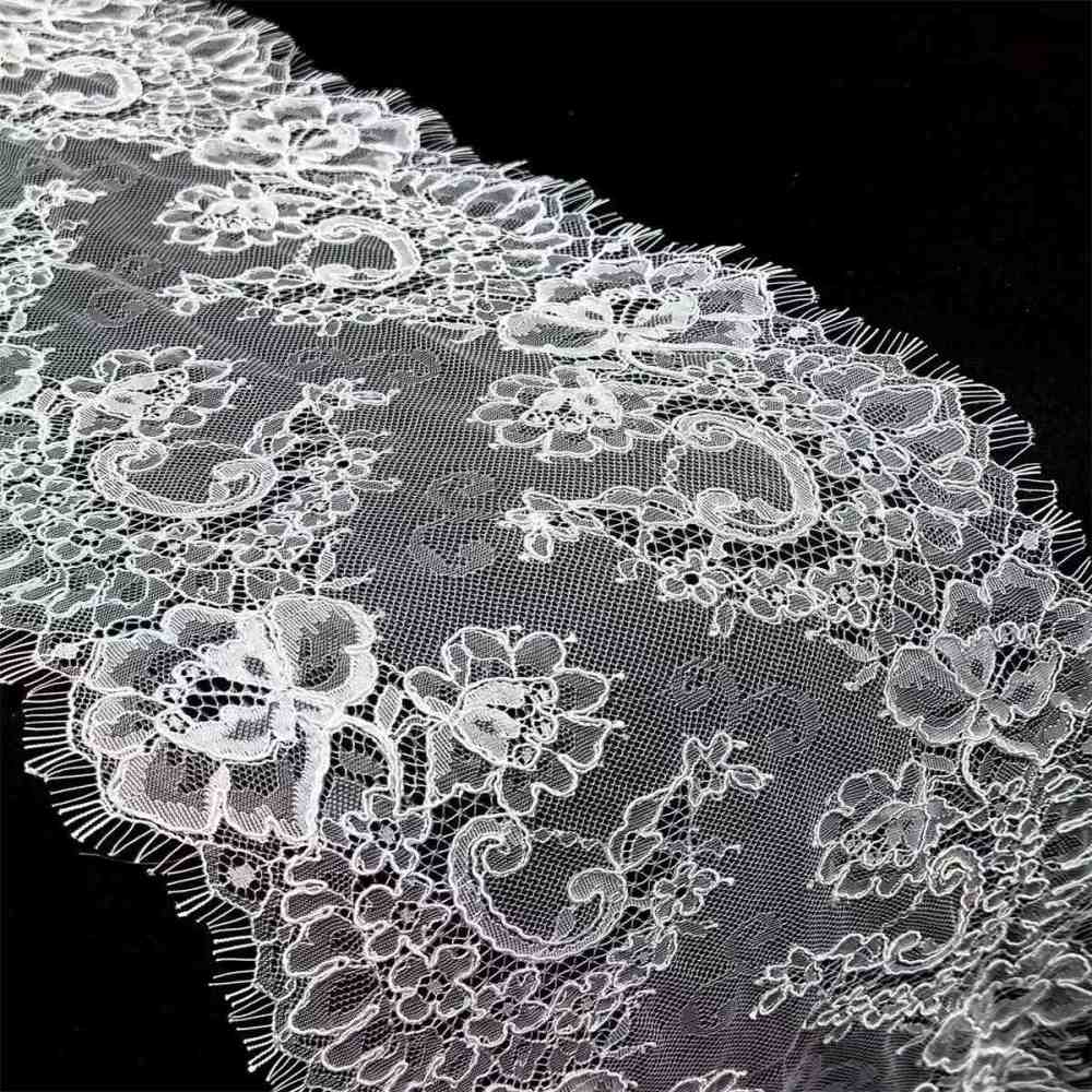 Bridal Lace Trim - 9 Meters - Corded Beaded Chantilly Wedding Lace Trim | COD HN614